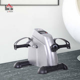 HOMCOM Hometrainer mini-fietstrainer trainingsfiets fietsapparaat met LCD-display metaal zilver 39 x 40 x 31 cm