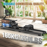 VOWVIT Roeitoestel voor thuis, waterroeitoestel met bluetooth-monitor, opvouwbaar roeitoestel, roeitoestel met verstelbare tablethouder, 160 kg gewichtscapaciteit