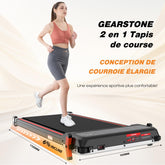GEARSTONE Loopbanden 180 ° draaiband tweezijdige loopbaan met een helling tot 0-6%, 2-in-1 compacte loopbaan met voetmassage, geluidsarme motor, 1-6 km/h