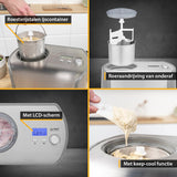 TZS First Austria IJsmachine met Compressor | Zelfkoelende ijsmachine met uitneembare 1,2-liter roestvrijstalen ijscontainer en dekselopening voor ingrediënten | IJsmachine voor thuis