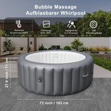 Opblaasbare whirlpool, draagbare PureSpa massage-hottub voor buiten met 130 rustgevende luchtjets, geïntegreerd snelvulsysteem, ledlampen, geïsoleerde afdekking en vloermat, 2 tot 3