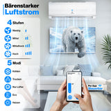 KESSER® Split Unit Airconditioner Set met WiFi en App-Functie | Airco 12000 BTU/h inclusief Montagemateriaal | koelen en verwarmen Airconditioning met afstandsbediening, LCD-display en Timer, Wit