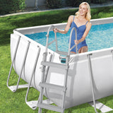 Bestway Power Steel Frame Pool Set with Filter Pump 404 x 201 x 100 cm, Light Grey, Square