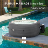 INTEX 28483E SimpleSpa Inflatable Hot Tub 4 Person Bubble Massage Spa: Includes Insulated Cover - Built-in QuickFill Inflation - Calming Jets - 77" x 26"