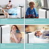 KESSER® Mobiele airconditioning, 4-in-1, koelen, luchtontvochtiger, ventilator, 7000 BTU/h, 780 W, mobiel klimaat met montagemateriaal, afstandsbediening en timer, nachtmodus en 360° wielen