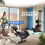 ORISYN Roeitoestel voor thuis met instelbare magnetische weerstand, roeitoestel met bluetooth boardcomputer, 170 kg draagvermogen