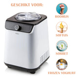PRIMO PR401IM IJsmachine - IJsmaker - Zelf Vriezend - Met Compressor - 1,2L - Wit/Zwart