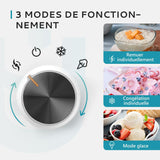 Euhomy IJsturbine-ijsmachine, ijsmachine met compressor, ijsmachines en ijsmachines, zelfkoelend, 1 l, 100 W, smoothies, bevroren yoghurt, milkshakes, doe-het-zelf ijsmachine