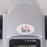 HOMCOM Hometrainer mini-fietstrainer trainingsfiets fietsapparaat met LCD-display metaal zilver 39 x 40 x 31 cm