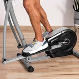 Hop-Sport crosstrainer HS-2050C Rood/Grijs voor thuisgebruik met LCD display en hartslagmeting - zeer stille crosstrainer met magnetisch remsysteem en ergonomische zilveren handgrepen