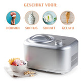 PRIMO PR406IM IJsmachine - Roomijsmachine Met Compressor - Zelf Vriezend - 1L - Zilver