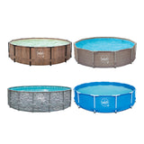 HAF® Swing Metal Frame Pool with Dimensions 305 x 76 cm, Grey with Rattan Look, Approx. 4,500 Litres Water Capacity, High Quality Swimming Pool, Garden Pool/Floor Pool without Filter Pump