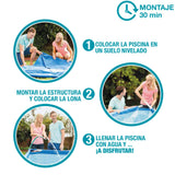 Intex 28205NP Metal Frame Pool, 244cm x 51cm Round Blue