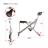 Sunny Health and Fitness Squat Assist Upright Row-N-Ride Roeimachine, Paardrijmachine Full Body Exercise Indoor Trainer Apparatuur voor Thuis Gym Gebruik - NR.077S