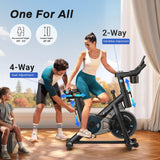 MERACH Hometrainer, stille hometrainer, fiets met verbeterde lcd-monitor, spinning bike indoor met verstelbare weerstand voor cardiotraining thuis, met eigen app, tot 136 kg