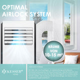 KESSER® Mobiele airconditioning, 4-in-1, koelen, luchtontvochtiger, ventilator, 7000 BTU/h, 780 W, mobiel klimaat met montagemateriaal, afstandsbediening en timer, nachtmodus en 360° wielen