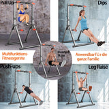 DOBESTS Opvouwbare Power Tower Dip Station optrekstang, vrijstaand, in hoogte verstelbaar, multifunctioneel fitness-trainingsapparaat, push-ups, abdominaal, driehoekige structuur, stabiel