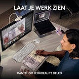 Logitech MX Brio Ultra HD 4K Webcam for Collaboration and Streaming, 1080p at 60FPS, Dual Noise Cancelling Microphones, USB-C, Webcam Cover, Works with Microsoft Teams, Zoom, Google Meet, Pale Grey