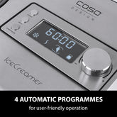 Caso Ice Creamer, 2-In-1 Design, Ijsmachine En Yoghurtmachine, Met Compressortechniek, Koelen Niet Nodig, Geproduceerd Tot 2 Liter Ijs, Ijs Of Yoghurt