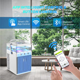 Mobiele airconditioning, 5-in-1 airconditioner, draagbaar, airconditioner zonder afvoerslang, mini-airconditioning met spray en kleurrijk nachtlampje, mobiele airconditioner voor thuis, kantoor