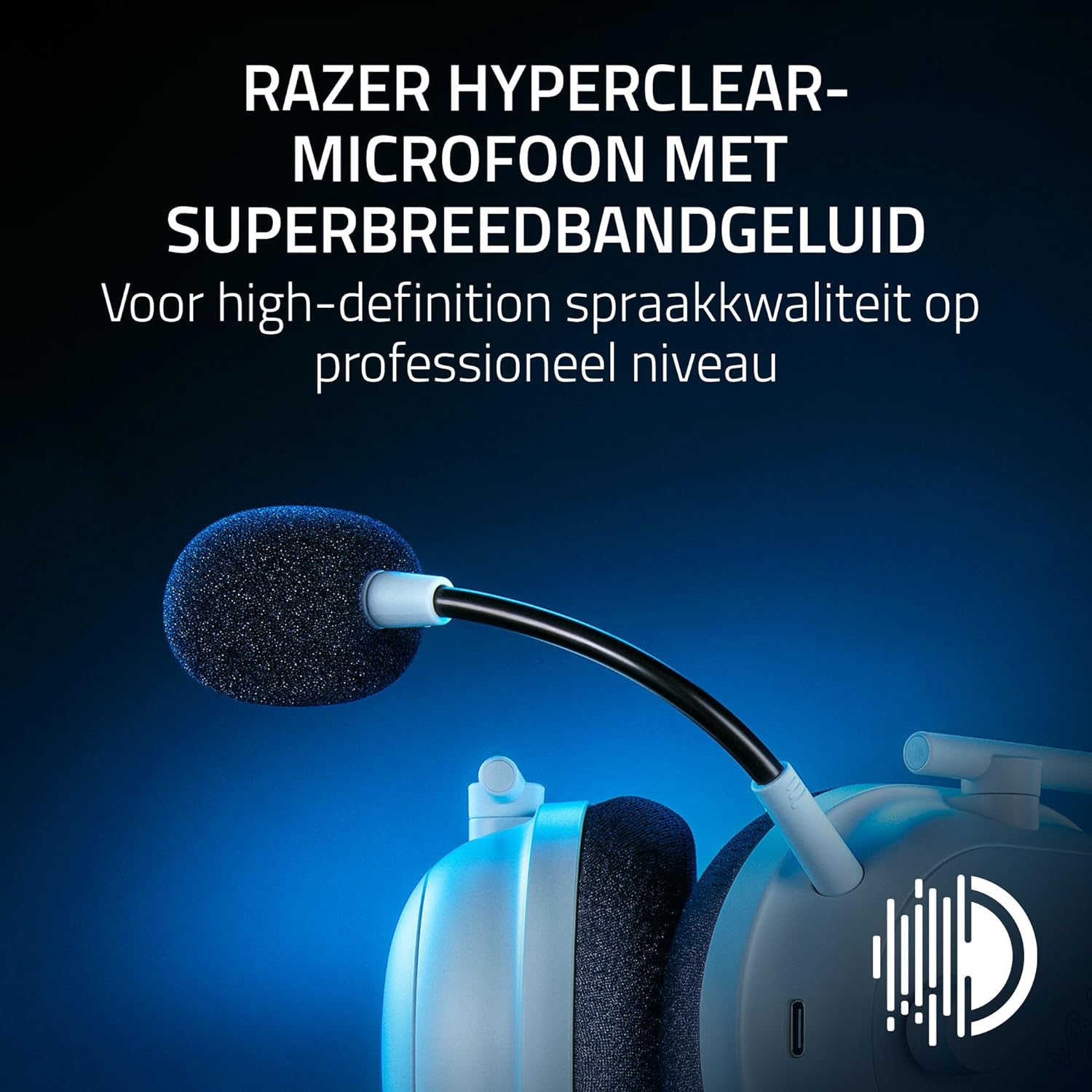 Razer Blackshark V2 Pro (Playstation) - Draadloze E-Sports Headset voor PS5 (TriForce 50mm driver, HyperSpeed Wireless, FPS-audioprofiel, afneembare HyperClear-microfoon) Wit
