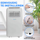 SereneLife Air Conditioner, Mobiele Stille Airconditioner, Draagbare 3-in-1 Airco met Ingebouwde Ontvochtigerfunctie, Ventilatorstand, Afstandsbediening, Compleet Raammontage Uitlaatkit, 7K BTU, Wit