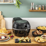 Tefal FZ7228 ActiFry Extra Hot Air Fryer, AirFryer with Stirring Arm, No Shaking, 1550 W, 1.2 kg for 6 People, High Speed Airflow, Timer, Energy-Saving, Healthy Fryer Without Oil, Black