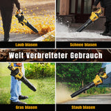 GEVEELIFE Accubladblazer, 20 V, 257 km/u, elektrische bladblazer met 3 versnellingen en 2 x 5,0 Ah accu's, draadloze bladblazer voor tuin, bladeren, stof en sneeuw (inclusief batterij), geel