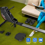 ORISYN Roeitoestel voor thuis met instelbare magnetische weerstand, roeitoestel met bluetooth boardcomputer, 170 kg draagvermogen