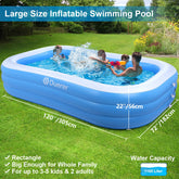 Duerer Inflatable Pools, Inflatable Pools, Family Pool for Garden, Summer Water Party, Outdoor, Garden, Swimming for Adults, 305 cm x 182 cm x 56 cm