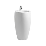 Laufen Alessi één wastafel met geïntegreerde kolom, 1 kraangat midden, met overloop, 530x530, H8119721881041, Kleur: Koffiemat