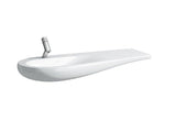 Laufen Alessi one wastafel, onderbouw, zonder kraangat, zonder overloop, planchet rechts, 1200x500, H8149737161091, Kleur: Zwart mat