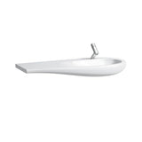 Laufen Alessi one wastafel, onderbouw, zonder kraangat, zonder overloop, planchet links, 1200x500, H8149741881091, Kleur: Koffiemat