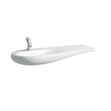 Laufen Alessi one wastafel, onderbouw, zonder kraangat, zonder overloop, planchet rechts, 1200x500, H8149737161091, Kleur: Zwart mat