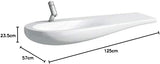 Laufen Alessi one wastafel, onderbouw, 1 kraangat, met overloop, planchet rechts, 1200x500, H814973, Kleur: Wit met LCC