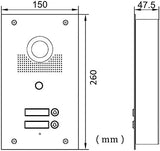 MATHFEL 2-draads bus Fingerprint video deurintercomsysteem, 2 gezinshuisets, 7 inch monitor, antraciet, 2 x 7 inch monitor in wit