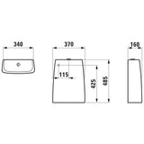 Laufen Il Bagno Alessi inbouwreservoir, wateraansluiting achter, 485x370x160mm, 4009801, H8269714009801, Kleur: Wit met LCC