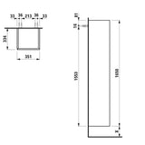 Laufen Il Bagno Alessi Hoge Kast, Scharnier rechts, 350x335x1650mm, H4304620972501, Kleur: Lichte eik