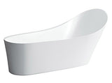 Lopend Badkuip acryl half bewerkt Il Bagno Alessi One 2030x1020x460mm, met frontprofiel, incl. basisframe, wit - H2449700000001