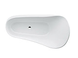 Lopend Badkuip acryl half bewerkt Il Bagno Alessi One 2030x1020x460mm, met frontprofiel, incl. basisframe, wit - H2449700000001