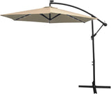 Zweefparasol met LED verlichting 300 cm - Kantelbaar 360 º UV-bescherming -Inclusief Waterdichte Beschermhoes - 24 LED lampjes- Hangparasol Parasol Tuin