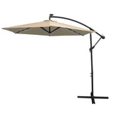 Zweefparasol met LED verlichting 300 cm - Kantelbaar 360 º UV-bescherming -Inclusief Waterdichte Beschermhoes - 24 LED lampjes- Hangparasol Parasol Tuin