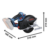 Bosch Professional accucirkelzaagmachine GKM 18V-50 (hogere bewerkingssnelheid, minder vonken en spanen, zonder accu's en oplader, in kartonnen doos)