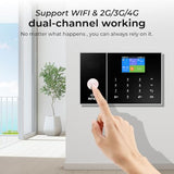 XNH Draadloos huisalarm, draadloze alarmset met sirene 120 dB, intelligente afstandsbediening, spraakuitnodiging, lcd-display, veiligheid voor thuis, kantoor (X108S-EU-E)