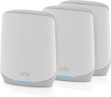 NETGEAR -RBK763S Orbi Whole Home Tri-band Mesh WiFi 6-systeem – Router met 1 satelliet-extender Dekking tot 350 m², 75 apparaten AX5400 tot 5,4 Gbps,Wit