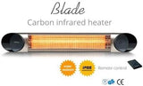 Veito Blade S Design terrasverwarmer, infrarood warmtestraler met 2500 watt, incl. afstandsbediening, 4 warmtestanden, infraroodverwarming met waterbeschermingsklasse IP55