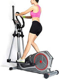 Step Fitnessmachines, elliptische crosstrainer voor thuis, magnetische weerstand met 8 niveaus, tweewegvliegwiel van 12 lbs, monitor met hartslagsensor en tablethouder Modieus