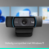 Logitech C920 HD Pro Webcam, Full HD 1080p/30fps Video Calling, Clear Stereo Audio, HD Light Correction, Works with Skype, Zoom, FaceTime, Hangouts, PC/Mac/Laptop/Macbook/Tablet - Black