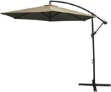 Zweefparasol + Waaiervormige parasoltegel Beige 247x300x300 cm Draai en kantelbaar Incl. Beschermhoes UV bescherming