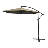 Zweefparasol + Waaiervormige parasoltegel Beige 247x300x300 cm Draai en kantelbaar Incl. Beschermhoes UV bescherming